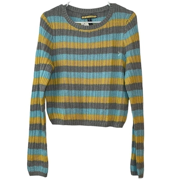 Prince‎ & Fox Striped Crop Sweater Junior Extra Large NWT - Picture 1 of 16